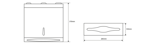 Zásobník na papierové uteráky 285x370x105mm, nerez mat